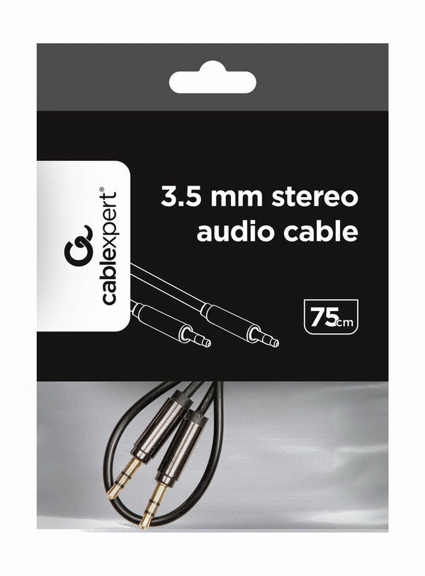 Gembird Cable CCAP-444-0.75M (Mini Jack M - Mini Jack M; 0,75m; black color) lydkabel 3.5mm Sort