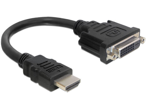DeLOCK 0.2m HDMI-DVI M/F 0,2 m HDMI Type A (Standard) DVI-D Sort