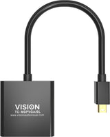 Vision TC-MDPVGA/BL videokabel adapter Mini DisplayPort VGA (D-Sub) Sort