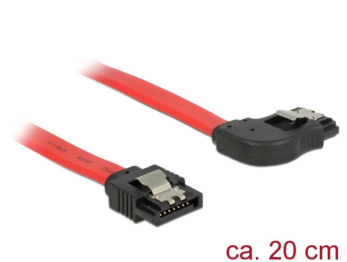 DeLOCK 83967 SATA-kabel 0,2 m SATA 7-pin Sort, Rød