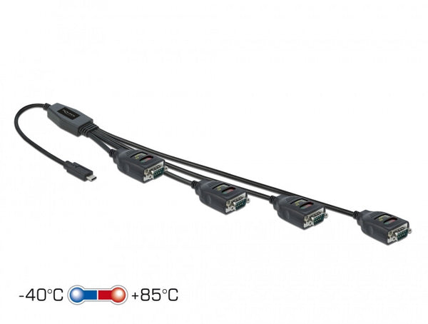 DeLOCK 90495 serielkabel Sort 0,63 m USB Type-C RS-232 DB9