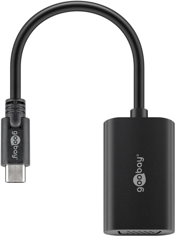 Goobay 38531 videokabel adapter 0,2 m USB Type-C VGA (D-Sub) Sort