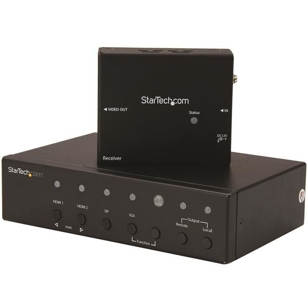 StarTech.com STDHVHDBT AV forlænger AV sender & modtager Sort