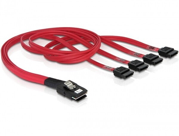 DeLOCK Cable mini SAS 36pin to 4x SATA SCSI-kabel Rød 0,5 m