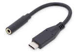 Digitus AK-300321-002-S kabel til mobiltelefon Sort 0,2 m USB C 3.5mm
