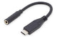 Digitus AK-300321-002-S kabel til mobiltelefon Sort 0,2 m USB C 3.5mm