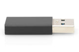 Digitus AK-300524-000-S kabel kønsskifter USB A USB-C jack Sort