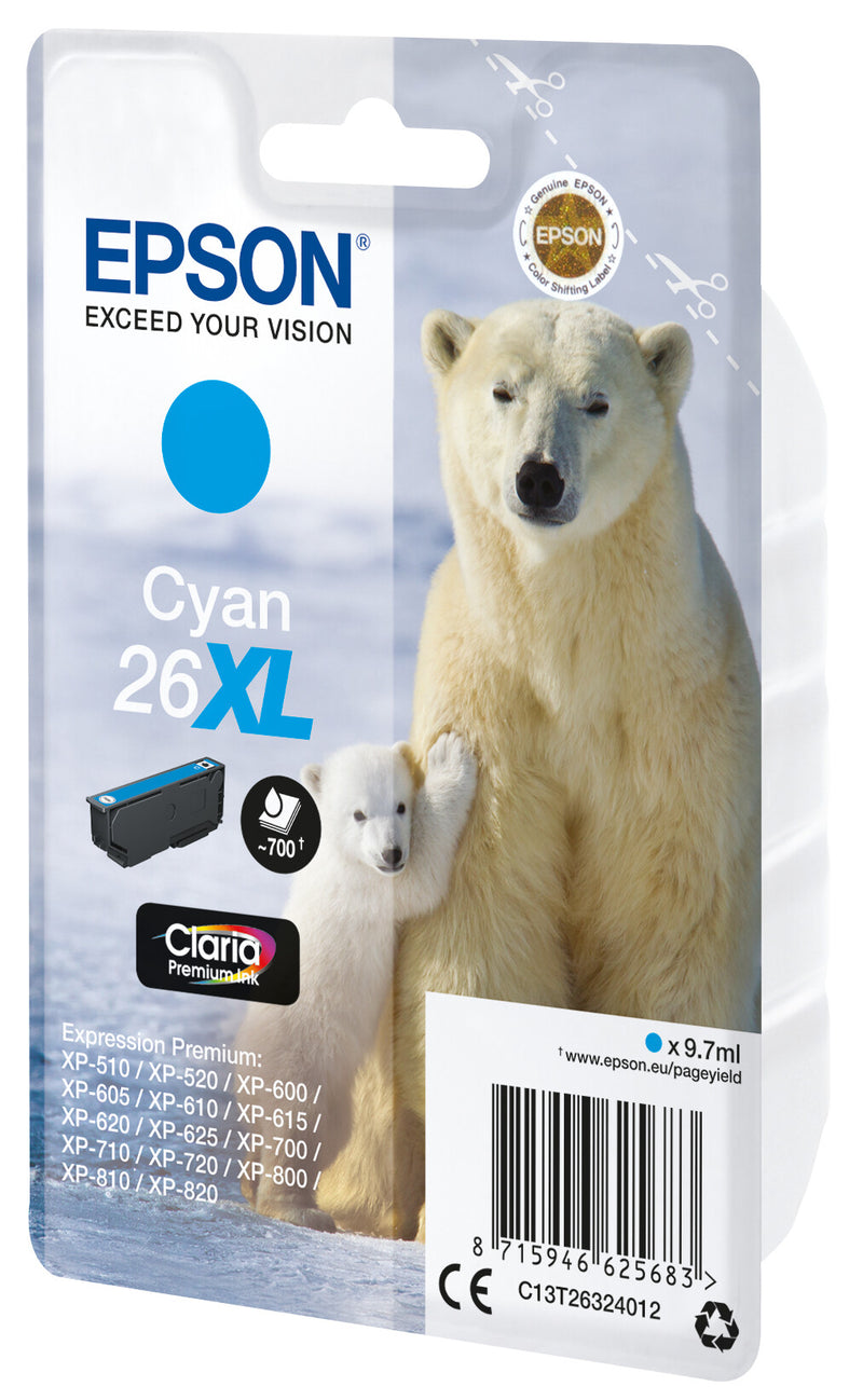 Epson Polar bear C13T26324012 blækpatron 1 stk Original Højt (XL) udbytte Blå