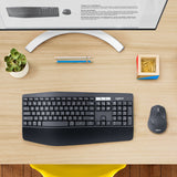 Logitech 920-008221 tastatur Mus inkluderet Universel RF trådløs + Bluetooth QWERTZ Tysk Sort