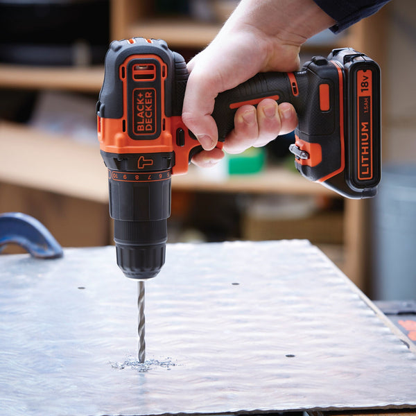 Black & Decker BDCHD18K-QW bor 1400 rpm Nøglefri Sort, Orange