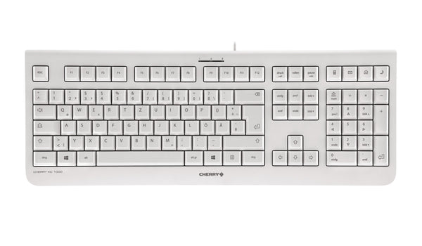CHERRY KC 1000 tastatur Universel USB QWERTY Nordisk Grå