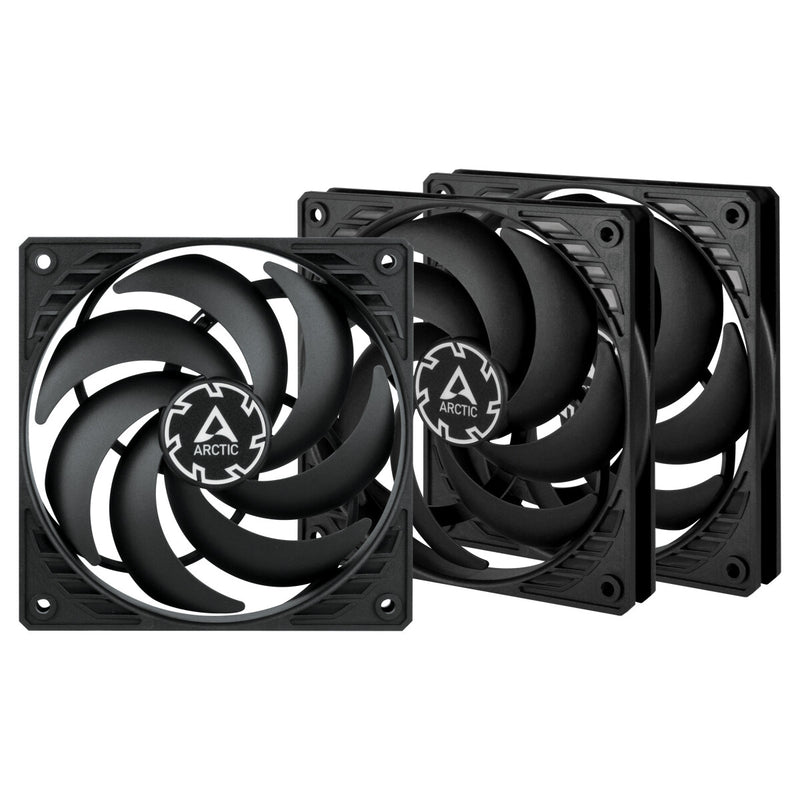 ARCTIC P12 Slim PWM PST Computerkabinet Ventilator 12 cm Sort 3 stk