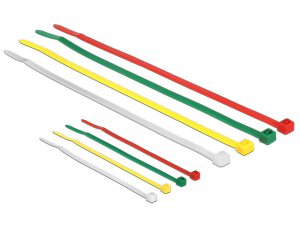 DeLOCK 18628 kabelsamler Nylon Grøn, Rød, Transparent, Gul 200 stk