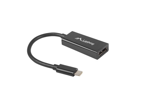 Lanberg AD-UC-DP-01 videokabel adapter 0,15 m USB Type-C DisplayPort Sort
