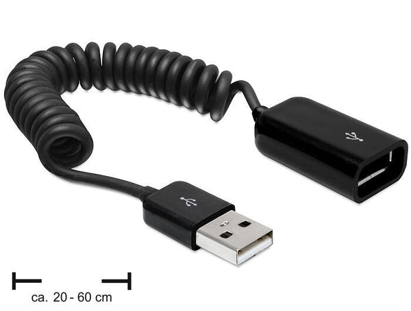 DeLOCK USB 2.0 0.6m USB-kabel 0,6 m USB A 0,48 Gbit/sek. Sort