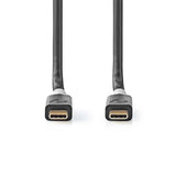 Nedis CCBW64020AT20 USB-kabel USB4 Gen 2x2 2 m USB C 20 Gbit/sek. Sort, Sølv