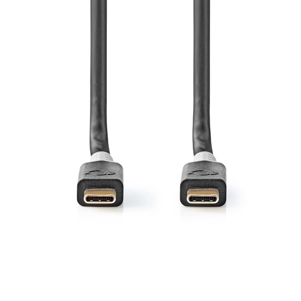 Nedis CCBW64020AT20 USB-kabel USB4 Gen 2x2 2 m USB C 20 Gbit/sek. Sort, Sølv