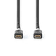 Nedis CCBW64020AT20 USB-kabel USB4 Gen 2x2 2 m USB C 20 Gbit/sek. Sort, Sølv
