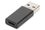 Digitus AK-300524-000-S kabel kønsskifter USB A USB-C jack Sort