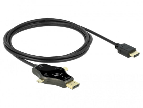 DeLOCK 85974 videokabel adapter 1,75 m DisplayPort + Mini DisplayPort + USB Type-C HDMI Anthracit