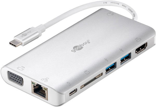 Goobay 49850 interface hub USB Type-C 5000 Mbit/s Sølv