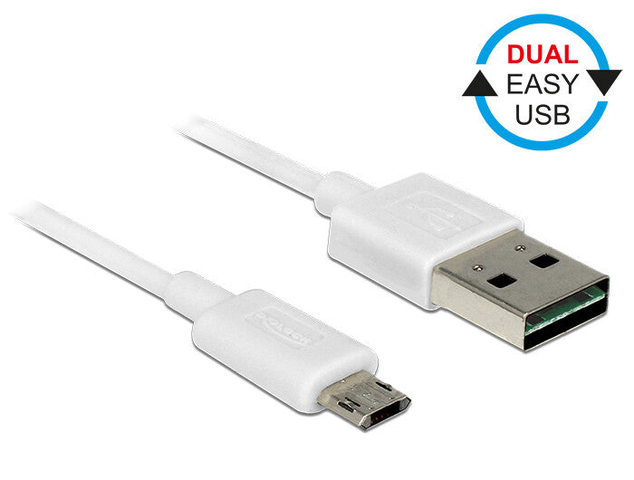 DeLOCK 84806 USB-kabel USB 2.0 0,5 m USB A Micro-USB B 0,48 Gbit/sek. Hvid