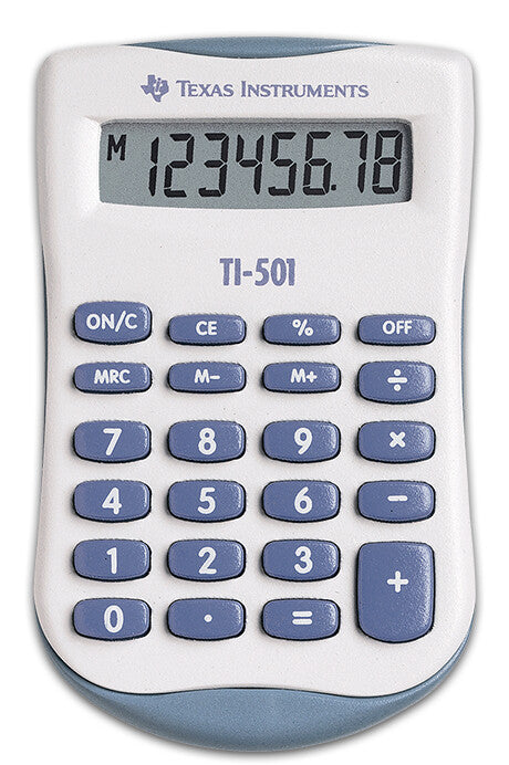 Texas Instruments TI-501 regnemaskine Lomme Basis Blå, Hvid