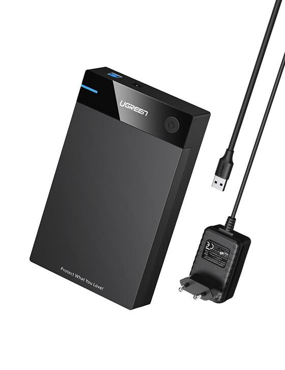 Ugreen 50422 drevkabinet HDD/SSD kabinet Sort 2.5/3.5"