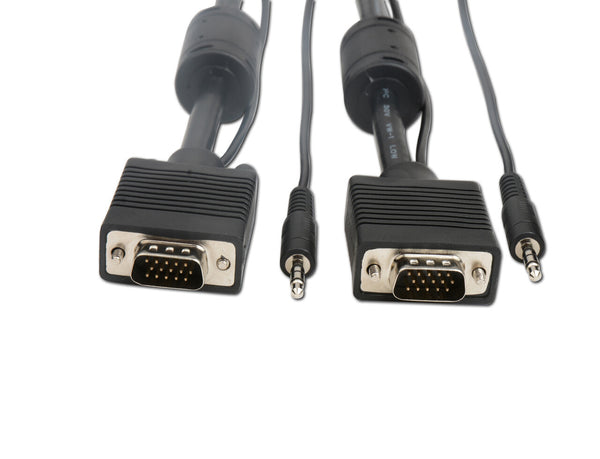 Prokord VGA-VGA 0030 videokabel adapter 2 m VGA (D-Sub) + 3.5mm Sort