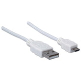 Manhattan 324069 USB-kabel USB 2.0 1,8 m USB A Micro-USB B 0,48 Gbit/sek. Hvid