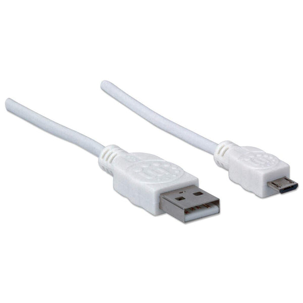 Manhattan 324069 USB-kabel USB 2.0 1,8 m USB A Micro-USB B 0,48 Gbit/sek. Hvid