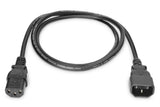 Digitus AK-440201-012-S el-ledning Sort 1,2 m IEC C14 IEC C13