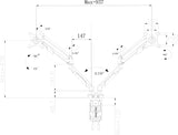 Prokord DUS560DW skærmbeslag og -stativer 81,3 cm (32") Skrivebord Sølv, Hvid