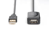 Digitus DA-70130-4 USB-kabel USB 2.0 5 m USB A 0,48 Gbit/sek. Sort