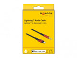DeLOCK 86586 lydkabel 0,5 m 3.5mm Lightning Sort, Rød