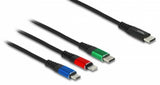 DeLOCK 86596 USB-kabel USB 2.0 1 m USB C USB C/micro-USB B/Lightning Sort, Blå, Grøn, Rød