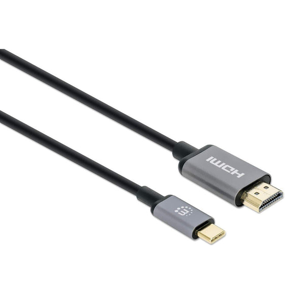 Manhattan 153591 videokabel adapter 1 m HDMI Type A (Standard) USB Type-C Sort, Grå