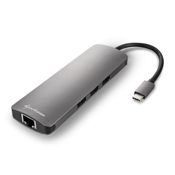 Sharkoon USB 3.0 Type C Combo Adapter interface-kort/adapter HDMI, RJ-45, USB 3.2 Gen 1 (3.1 Gen 1)