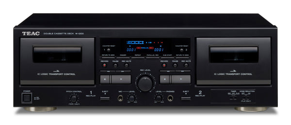 TEAC W-1200 Kassettebåndoptager 2 kort Sort