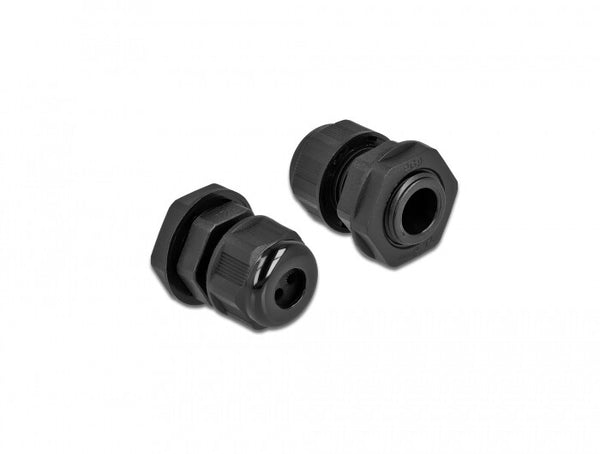 DeLOCK 60373 kabelforskruning Sort Plast 2 stk