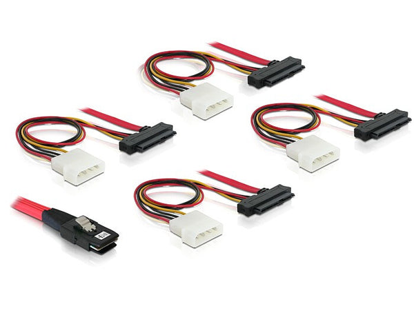 DeLOCK 83146 Serial Attached SCSI (SAS)-kabel 1 m Sort, Rød, Hvid