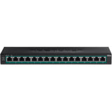Trendnet TPE-TG160H netværksswitch Ikke administreret Gigabit Ethernet (10/100/1000) Strøm over Ethernet (PoE) 1U Sort