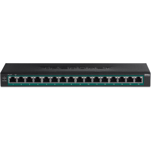 Trendnet TPE-TG160H netværksswitch Ikke administreret Gigabit Ethernet (10/100/1000) Strøm over Ethernet (PoE) 1U Sort