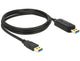 DeLOCK 1.5m, USB 3.0-A - USB 3.0-A USB-kabel USB 3.2 Gen 1 (3.1 Gen 1) 1,5 m USB A Sort
