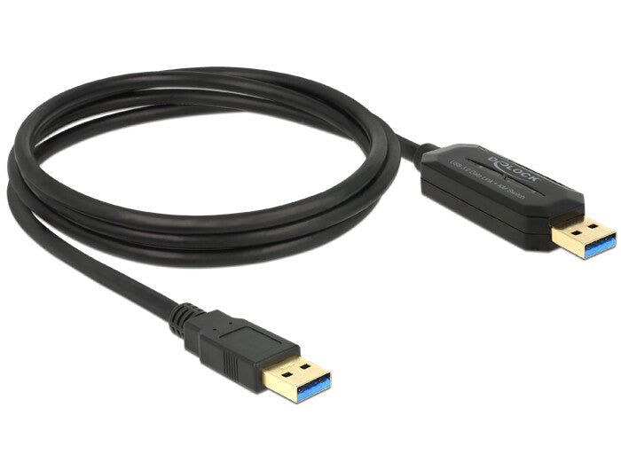 DeLOCK 1.5m, USB 3.0-A - USB 3.0-A USB-kabel USB 3.2 Gen 1 (3.1 Gen 1) 1,5 m USB A Sort