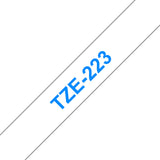 Brother TZE-223 etiketbånd Blå på hvid
