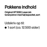 HP Original 508X LaserJet-tonerpatron med høj kapacitet, sort