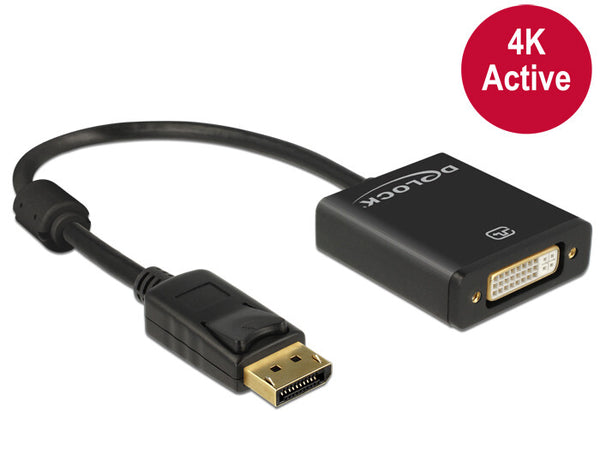 DeLOCK 62599 videokabel adapter 0,2 m DisplayPort DVI-I Sort