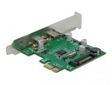 DeLOCK PCI Express x1 Card to 2 x external SuperSpeed USB (USB 3.2 Gen 1) USB Type-C™ female interface-kort/adapter Intern USB 3.2 Gen 1 (3.1 Gen 1)