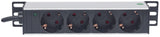 Intellinet 714020 strømforsyningsenhed (PDU) 4 AC stikkontakt(er) 1U Grå